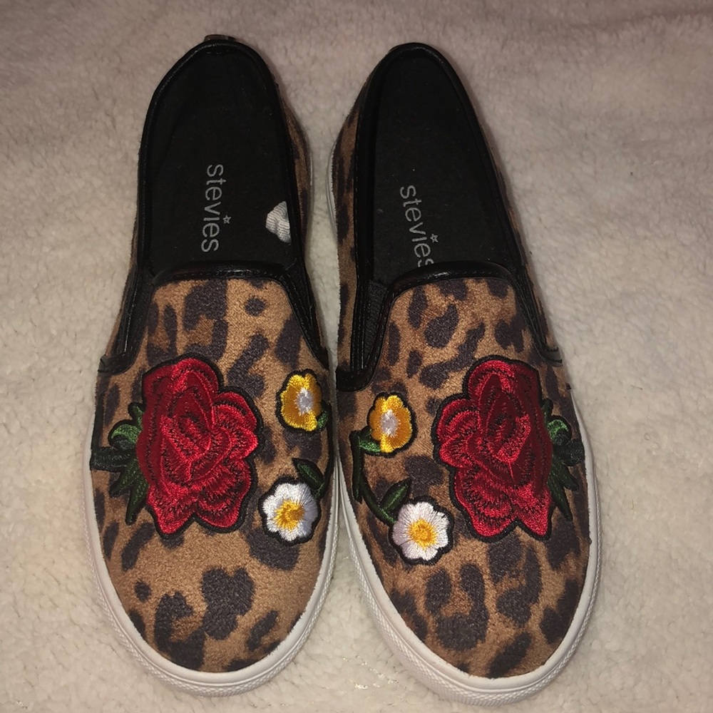 Stevies leopard slip ons